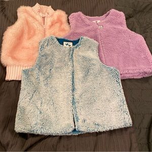 Lot Of 3‎ Gymboree Vests Girls 5/6 Vests 2016 Butterfly Ballerina Faux Fur